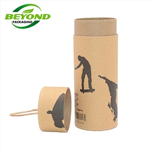 Eco-friendly Biodegradable Round Cylinder Box With Rope Tube Packaging With Rope For  Underwear