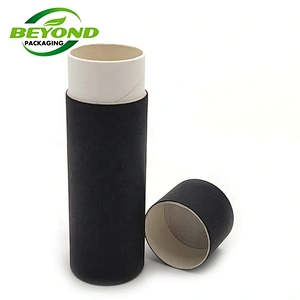 Factory Supply Biodegradable Black Kraft Cosmetic Deodorant Container Push Up Paper Tube For 2oz Deodorant