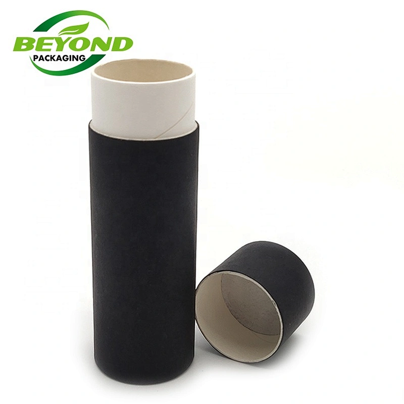 Factory Supply Biodegradable Black Kraft Cosmetic Deodorant Container Push Up Paper Tube For 2oz Deodorant