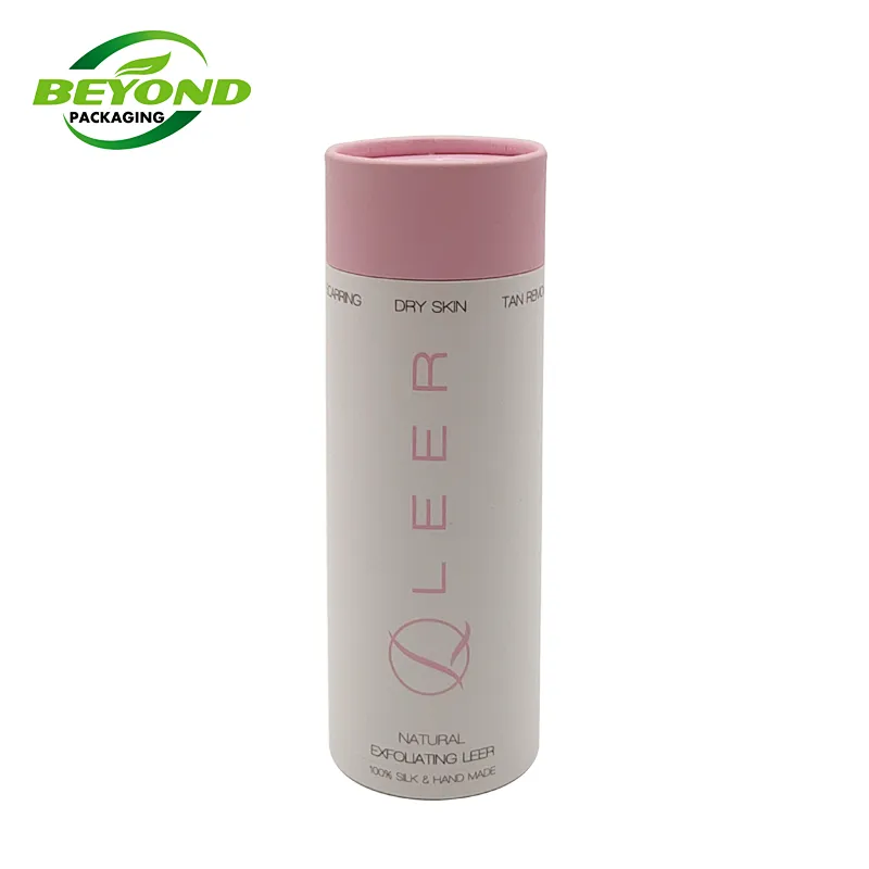 Biodegradable Custom Baby Pink Cylinder Boxes Socks/Bath Towel/T-shirt/Cosmetic Paper Tube Round Cylinder Packaging