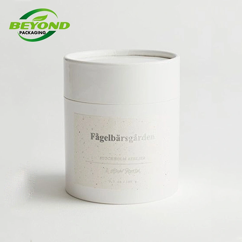 Wholesale CMYK Printing custom scented candle jar essential oil container paper box holder cylinder round candle packaging