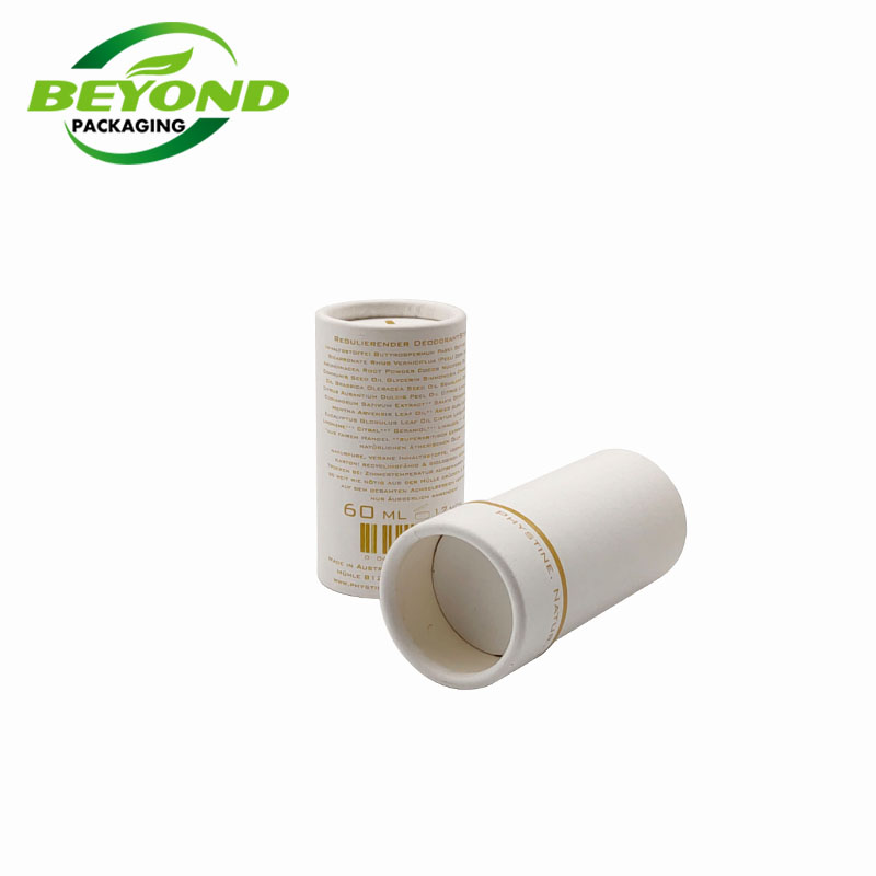 White cardboard lipbalm tubes eco friendly deodorant containers lotion bar push up paper tubes with custom design