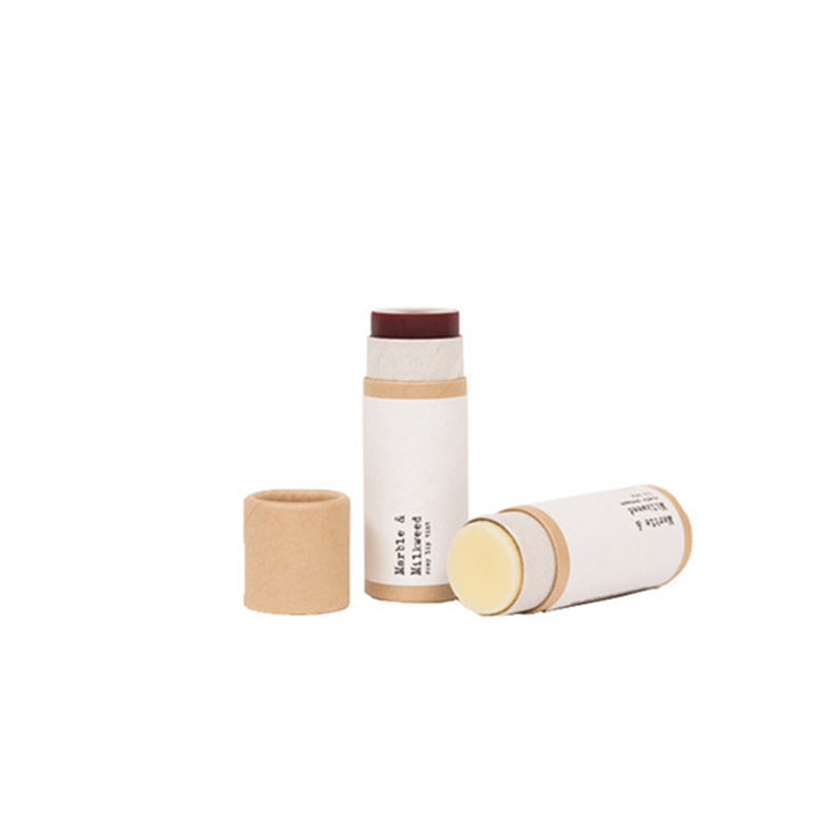 100% Biodegradable Kraft 8mm Lipstick Paper Tube Deodorant Stick Container Lip Balm Container Push Up Paper tube