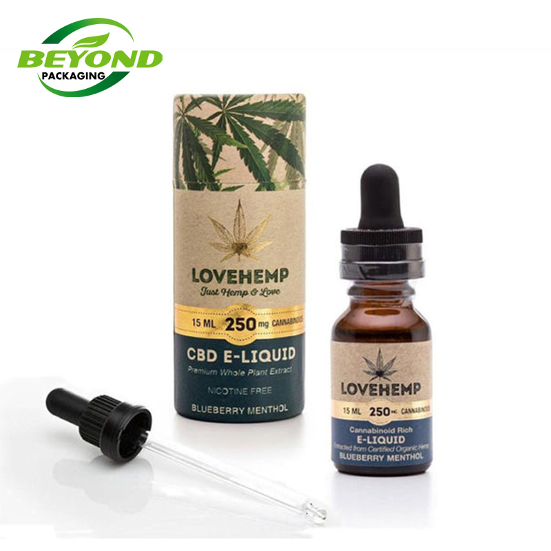 Custom Printing Cylinder Packaging Gift Box Kraft Paper Cardboard Tube For Hemp Oil Dropper Bottles