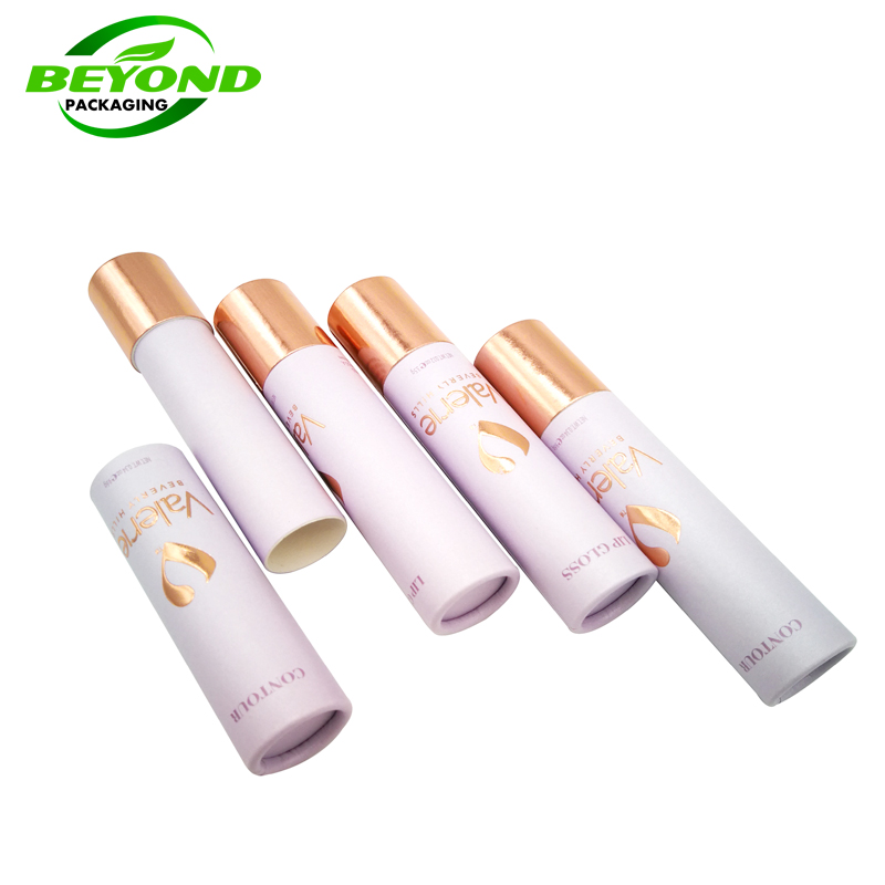 Eco Friendly Luxury High Quality Cardboard Paper Tube Pearl Paper With Private Label For Frost Lip Gloss Tube Packaging