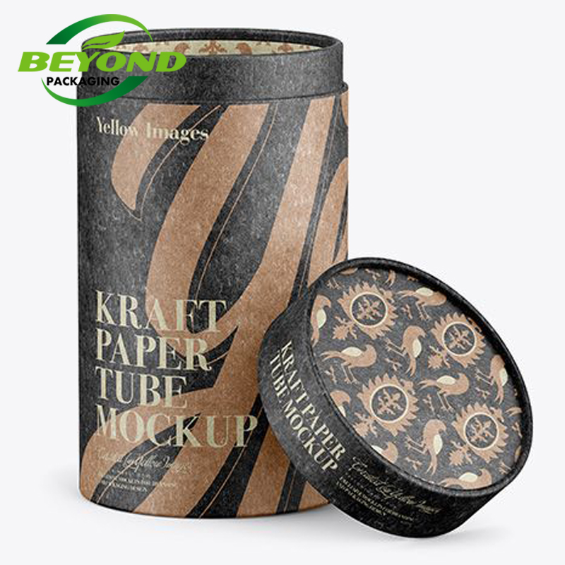 Wholesale 100% Recycled Material Round Kraft Core Cylinder Boxes Roasted Bean Coffee Packaging Cardboard Tube