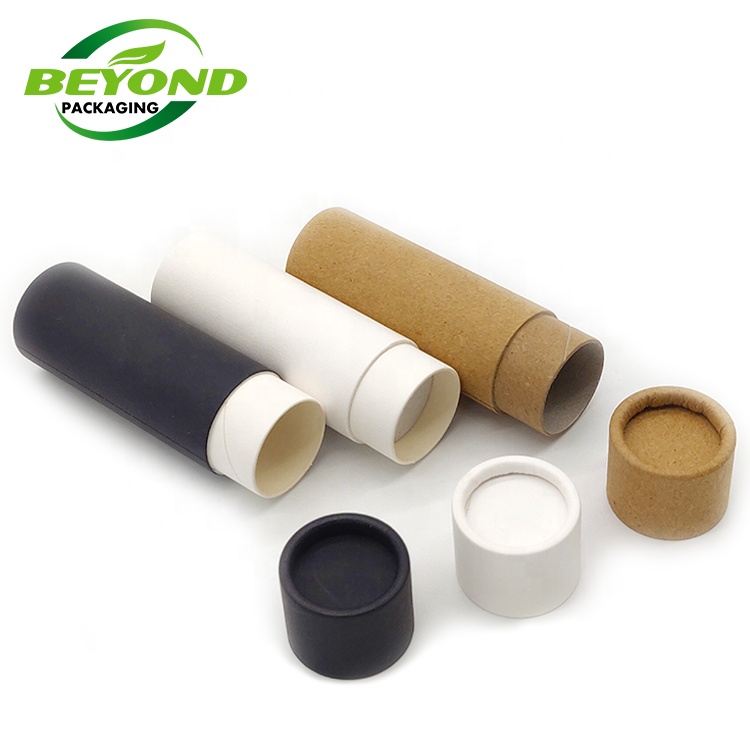 Eco friendly Kraft biodegradable cosmetic empty container 1Oz 25g lip balm tubes lipstick push up tube