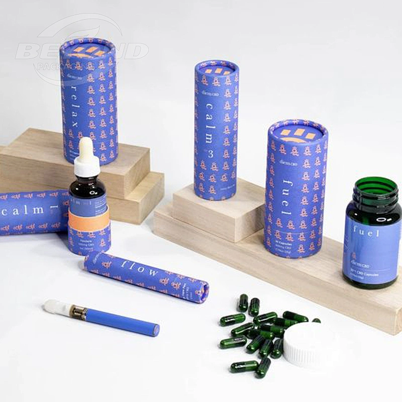 Customized Matte Frosted Essential Oil Perfume Dropper Bottle With Large Diameter Cylinder Packaging Tube