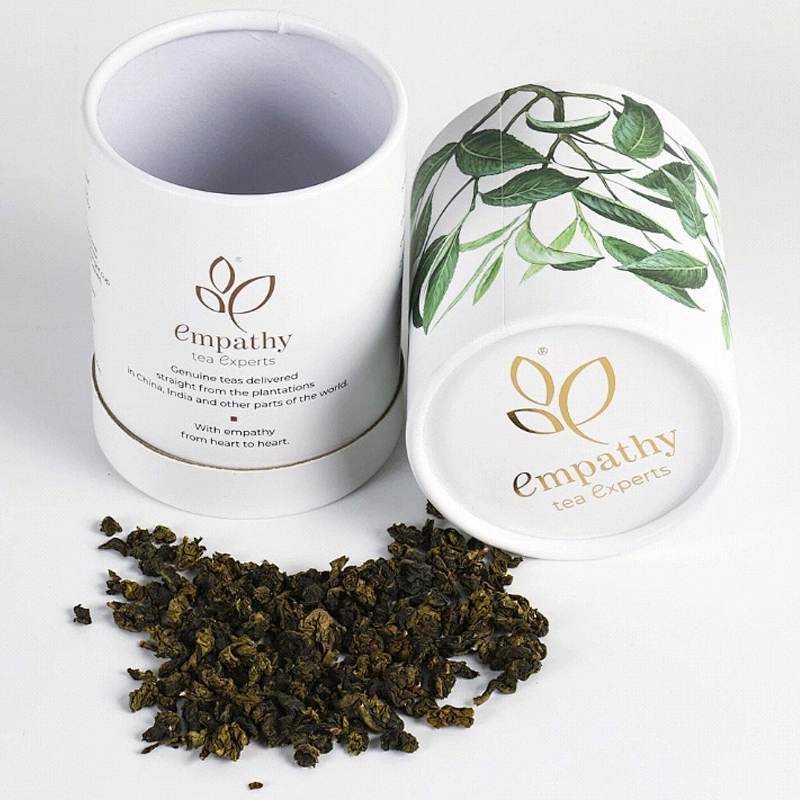 Eco Friendly  Private Custom Design Loose Tea Paper Tube Packaging Wholesale Gift Cylinder Shape Box