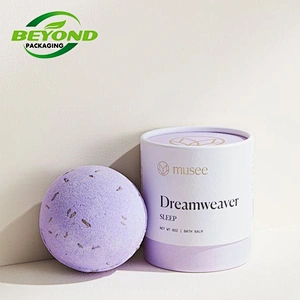 Factory Direct Sale Cylinder Cardboard Empty Round Skincare Bath Bomb Packaging Round Bath Salt Paper Tube With Custom Design