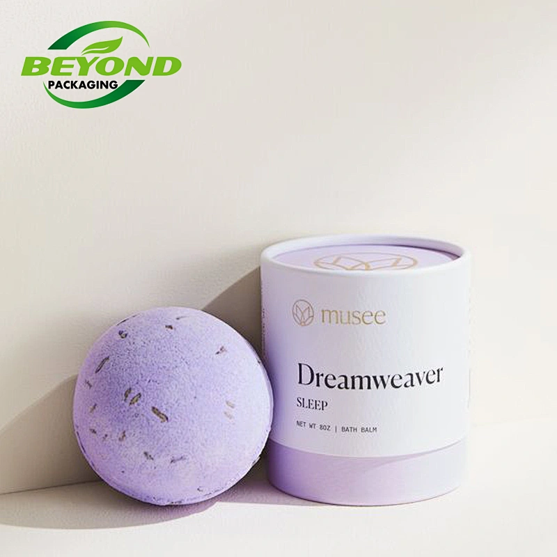 Factory Direct Sale Cylinder Cardboard Empty Round Skincare Bath Bomb Packaging Round Bath Salt Paper Tube With Custom Design