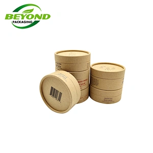 Biodegradable Cream Scrub Cardboard Container Round Cylinder Box For Cosmetic Body Balm Solid Perfume Directly Filling With Logo