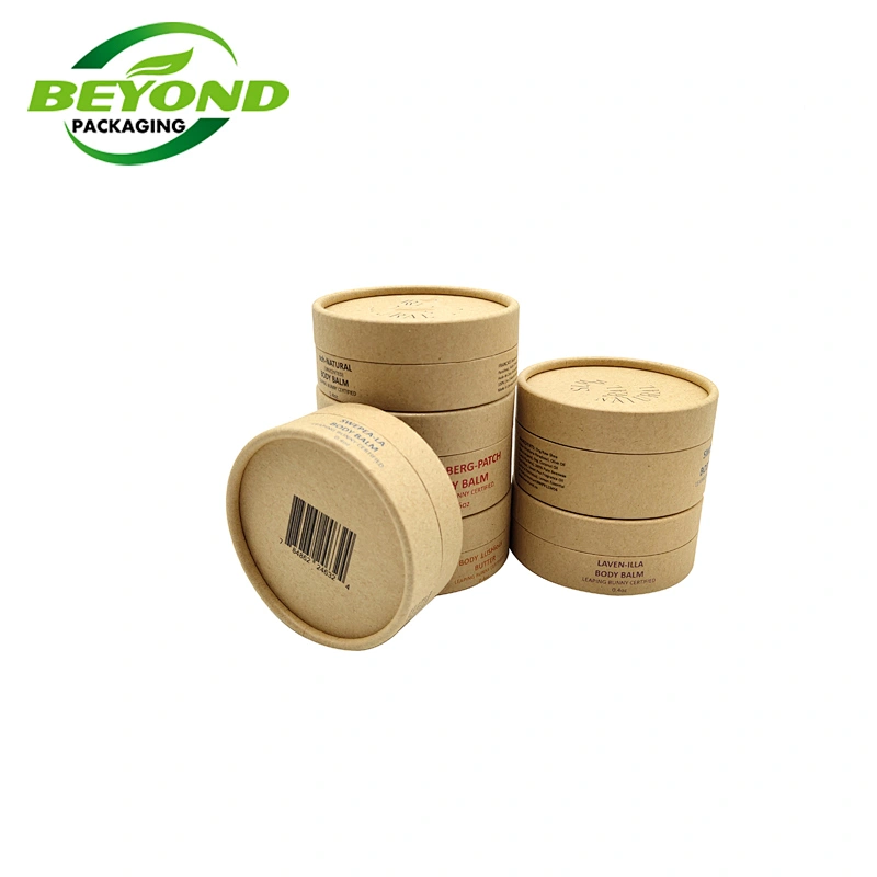 Biodegradable Cream Scrub Cardboard Container Round Cylinder Box For Cosmetic Body Balm Solid Perfume Directly Filling With Logo