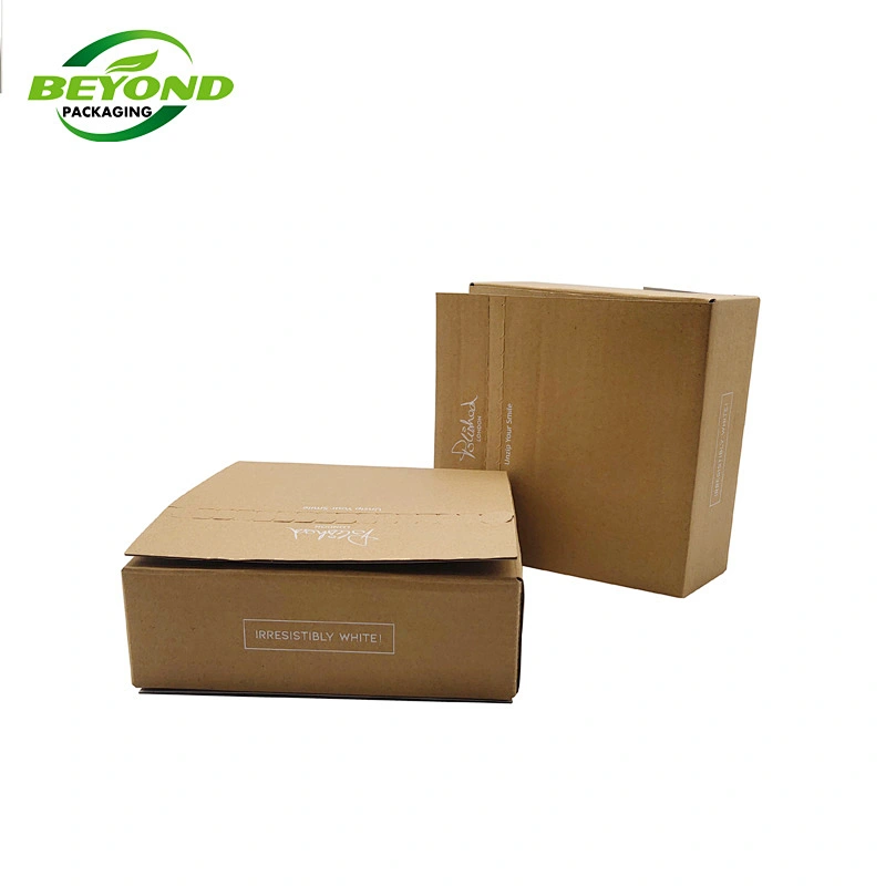 Custom logo printed small eco friendly recycled corrugated paper packaging shipping boxes with zip