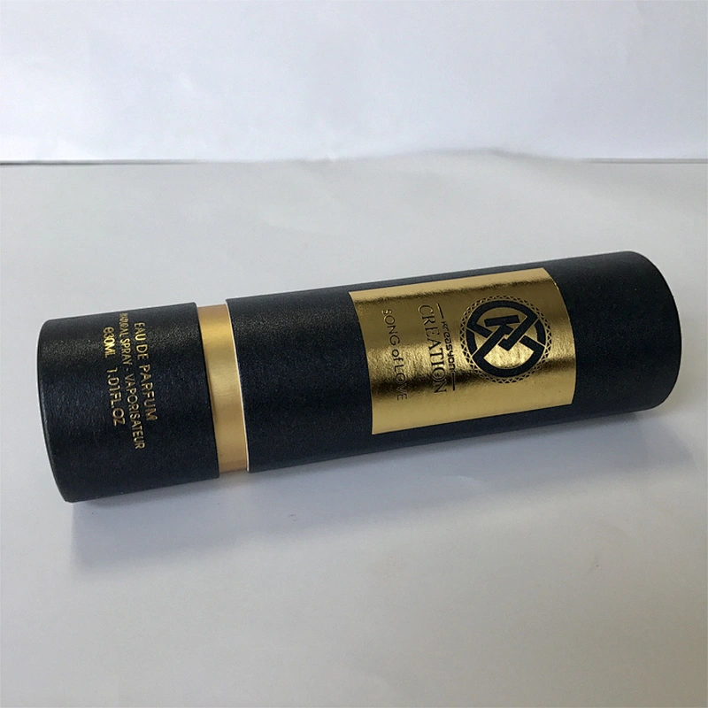 Customized Printing Perfume Paper Tube Packaging Perfume Luxury Paper Cosmetic Packaging Box with Tube Gold Paper With Foil Logo