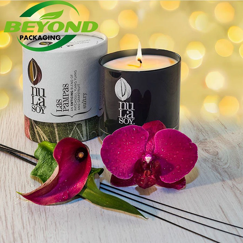 Biodegradable Round Cylinder Circle Luxury Box Customised Candle Boxes Wedding Favour Candle Boxed