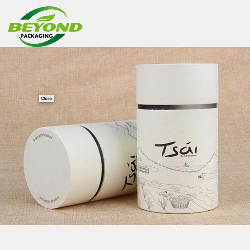 Custom design white art paper cardboard cosmetic packaging tube box round kraft paper tube for candle