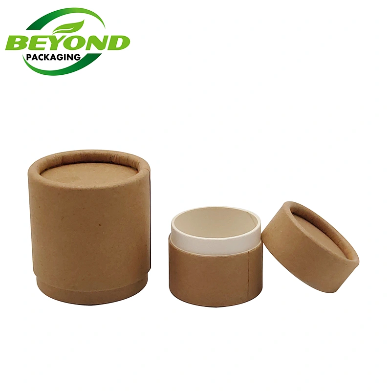 Hot Selling Products Natural Kraft Food Grade Oil Proof Lined Cute Empty 20g Lip Balm Container Paper Tube Packaging Deodorant