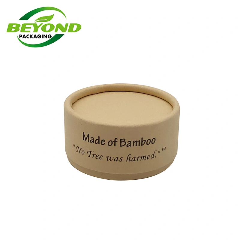 Biodegradable Recyclable Hot Selling Bamboo Paper Jar Packaging Jars For Lip Balm Container With Custom Printing