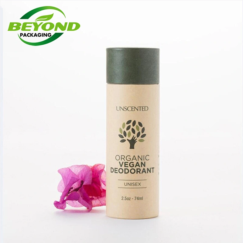 Eco Friendly Cosmetic Containers Cardboard Paper Tube Packaging Kraft Lipstick Deodorant Sunscreen Push Up Container