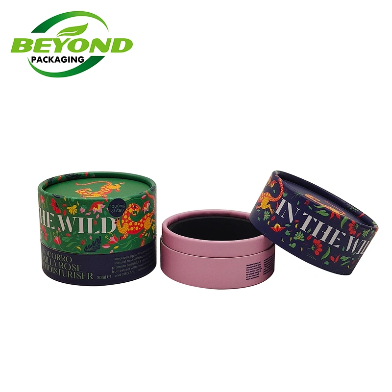 Wholesale Eco Friendly Round Paper Packaging Box Custom Logo Face Cream Jar Packaging Paper Tube