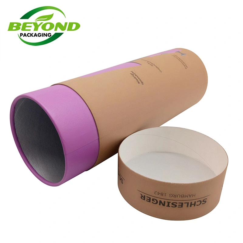 Custom Printing Kraft Paper Biodegradable Cylinder Box Paper Tube Round Cardboard Packaging For Yoga Mat