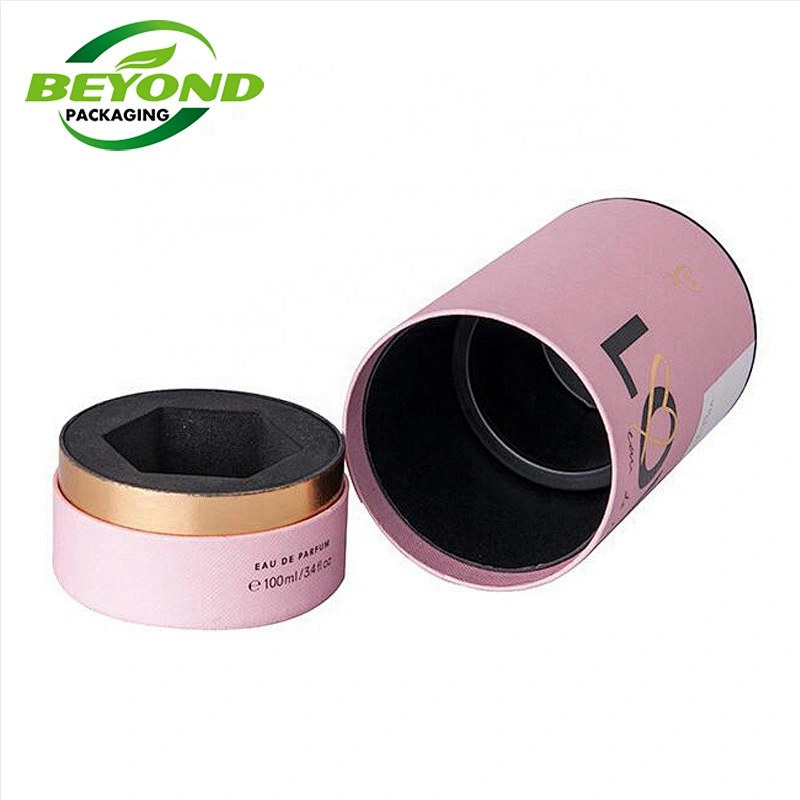 essential oil purple cylinder custom OEM cosmetic serum 30ml 50ml bottle skincare plastic free packaging tube with foam