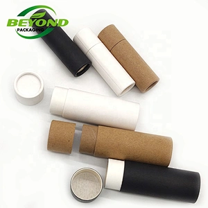 Eco friendly Biodegradable Custom Natural Kraft Paper Cardboard Push Up Paper Tube For Lip Balm Packaging