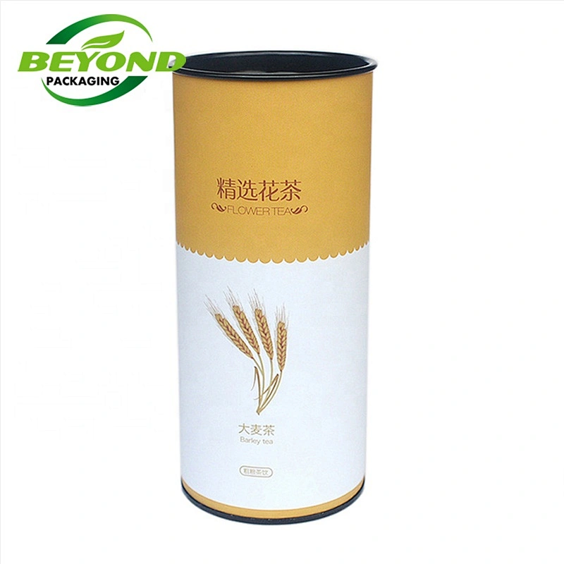 Sustainable Packaging Cylinder Tubes Box with Metal Lids Recycled Cardboard Boxes With Food Composite Paper Can