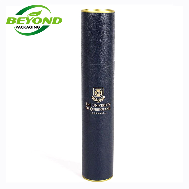Customized Cardboard Metal Top CMYK Printing Cylinder Thin Tube Shipping Tubes Mailer Packaging Boxes