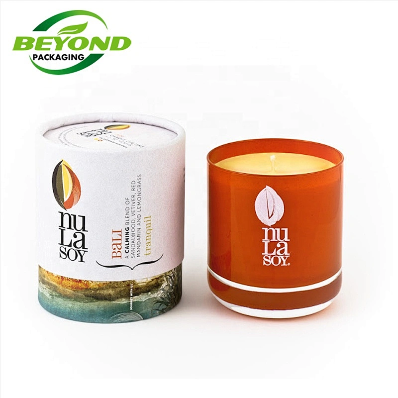 Custom design printing good candle bottle high quantity art paper tube box gift  packaging In China