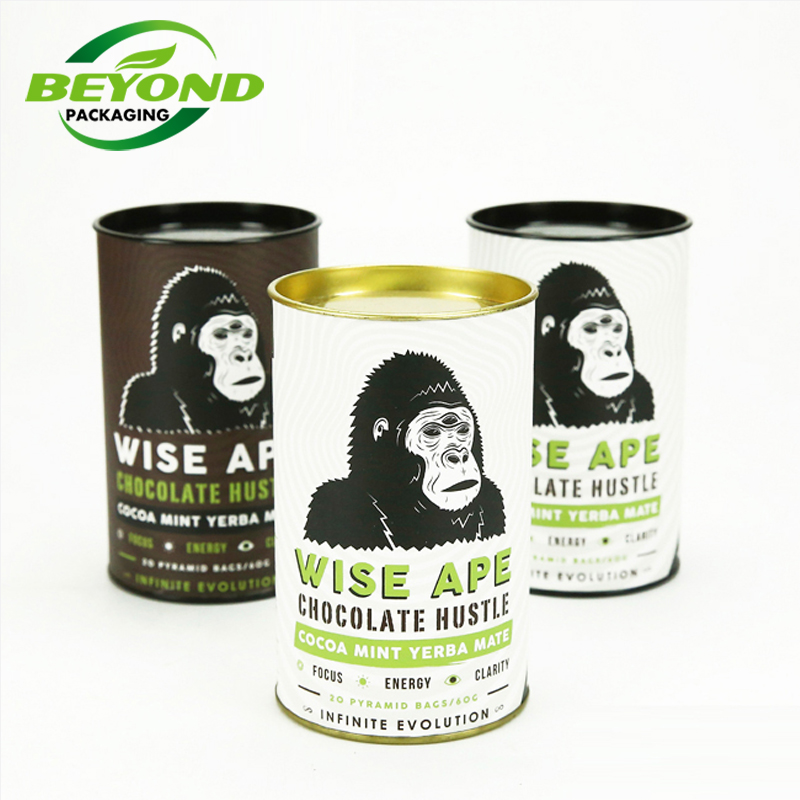 Biodegradable Food Grade Paper Tube Box Month With Sealing Recycled Paper Can Packaging For Pet Food With Customized Design