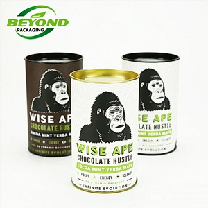 Biodegradable Food Grade Paper Tube Box Month With Sealing Recycled Paper Can Packaging For Pet Food With Customized Design