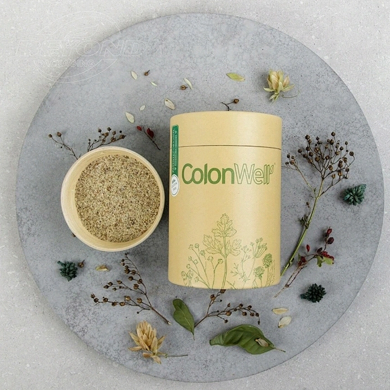 Eco-friendly Food Grade Protein Powder Packaging Luxury Tea Gift Boxes Round Kraft Paper Tube Cylinder with Custom Size