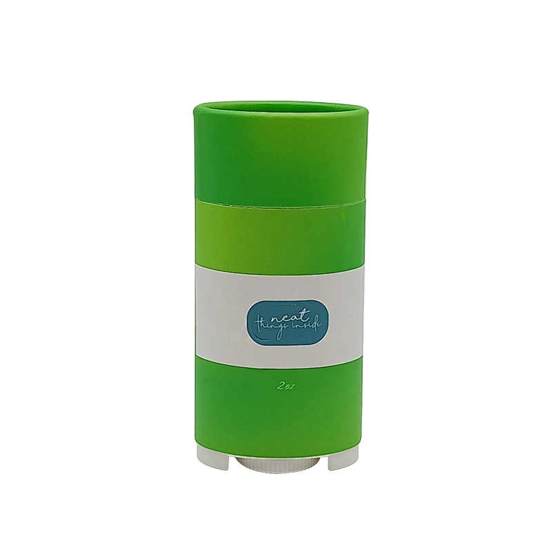 Biodegradable cosmetic kraft packaging solid Stick Containers oval screw-up stick cardboard deodorant/balm twist up tubes