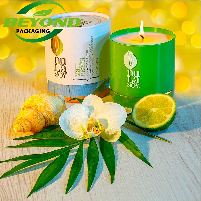 Biodegradable Round Cylinder Circle Luxury Box Customised Candle Boxes Wedding Favour Candle Boxed