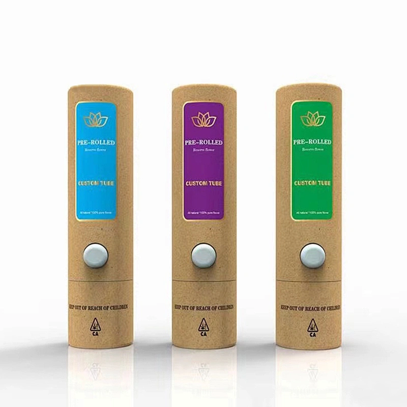 High quality eco friendly custom silver stamping and emboss logo round cylinder kraft paper cardboard tube cosmetic packaging