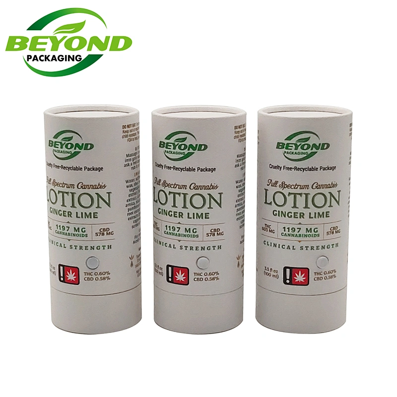 Custom printed cardboard paper tube round box preroll joint packaging for glass ceramic cartridge Child Resistant vape Pen tube