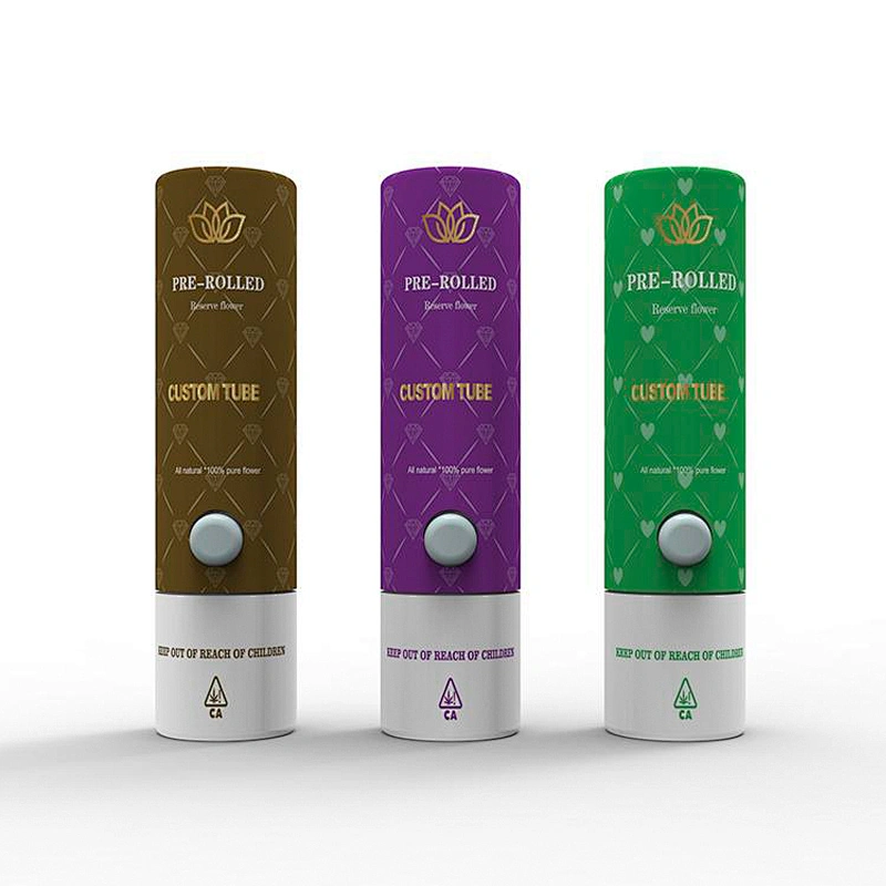 Child-resistant Packaging Cardboard Child Proof Paper Tube with child Resistant Buttons for Oil Glass Bottle