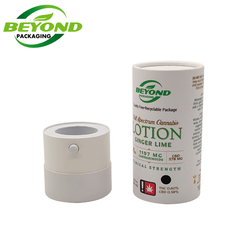 Custom printed cardboard paper tube round box preroll joint packaging for glass ceramic cartridge Child Resistant vape Pen tube