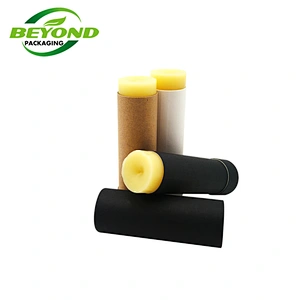 Eco Friendly Matt Black Paper Tube Package With Push Up Kraft Paper Tubes Customized Design For Lip Balm Packaging