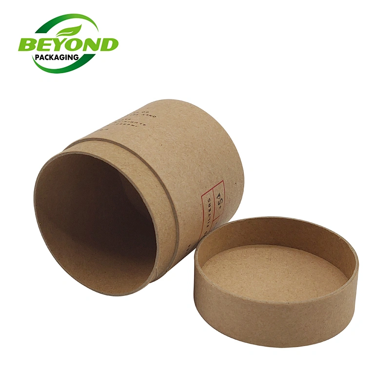 Biodegradable Promotional Recycled Kraft Rigid Paper Gift Box Natural Rigid  Kraft Cardboard Cylinder Paper Tube