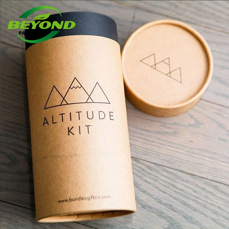 eco friendly brown kraft paper cardboard cylinder packaging tube for sunglasses