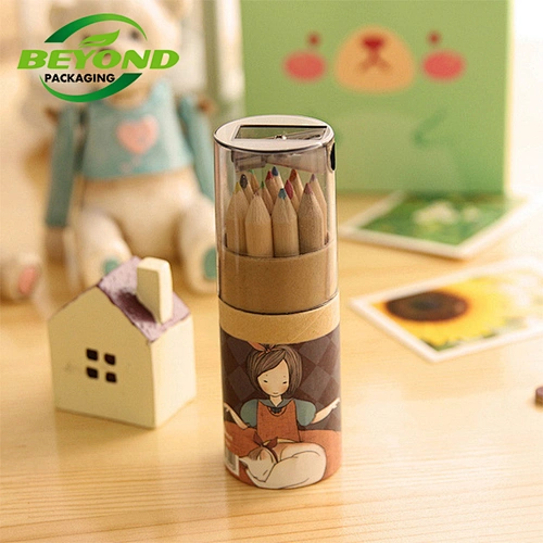 New Design Kraft Round Cylinder Paper Tube Box Packaging With Rolled Edge Containers for Pen