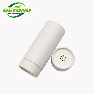 Biodegradable Recycled Paper Shaker Tube Powder Container Paper Jar High Quality Cylinder Box With Sifter For Salt