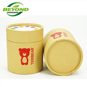 Biodegradable Recycled Kraft Paper Cylinder Packaging Box,Custom Paper Cardboard Cylinder