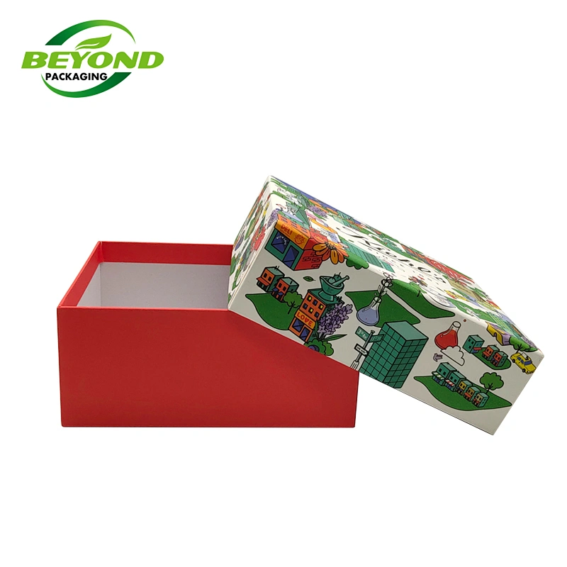 Heaven And Earth Cardboard Box Custom Printing Eco Friendly Christmas Themed Paper Gift Packaging Small Box