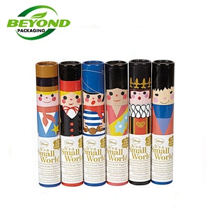 CMYK custom printing luxury silver hot stamping black cosmetic paper cylinder pink makeup brushes logo tube packaging