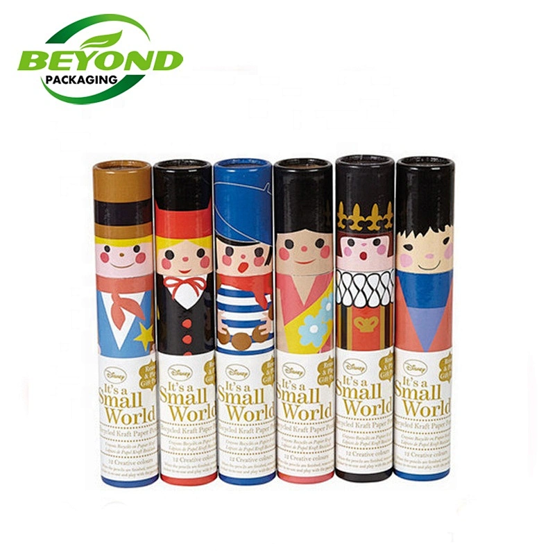 CMYK custom printing luxury silver hot stamping black cosmetic paper cylinder pink makeup brushes logo tube packaging
