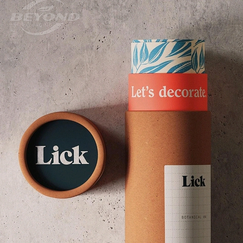 Custom Logo Biodegradable Cardboard Cylinder Paper Tube For Clothing Jeans Underwear T-Shirt Packaging